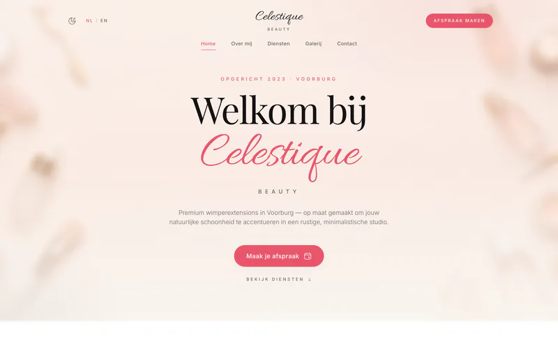 Celestique Beauty — websitevoorbeeld