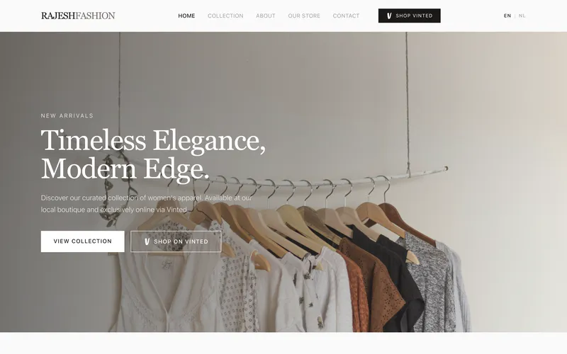 Radjesh Fashion — websitevoorbeeld