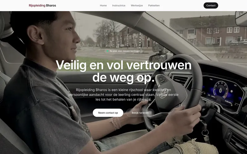 Rijopleiding Bharos — websitevoorbeeld